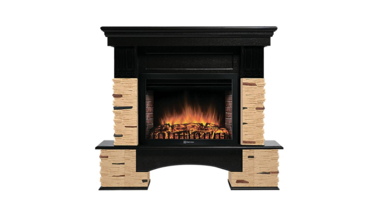 Портал Firelight Pietra Nuovo 30 камень сланец натуральный, шпон темный дуб